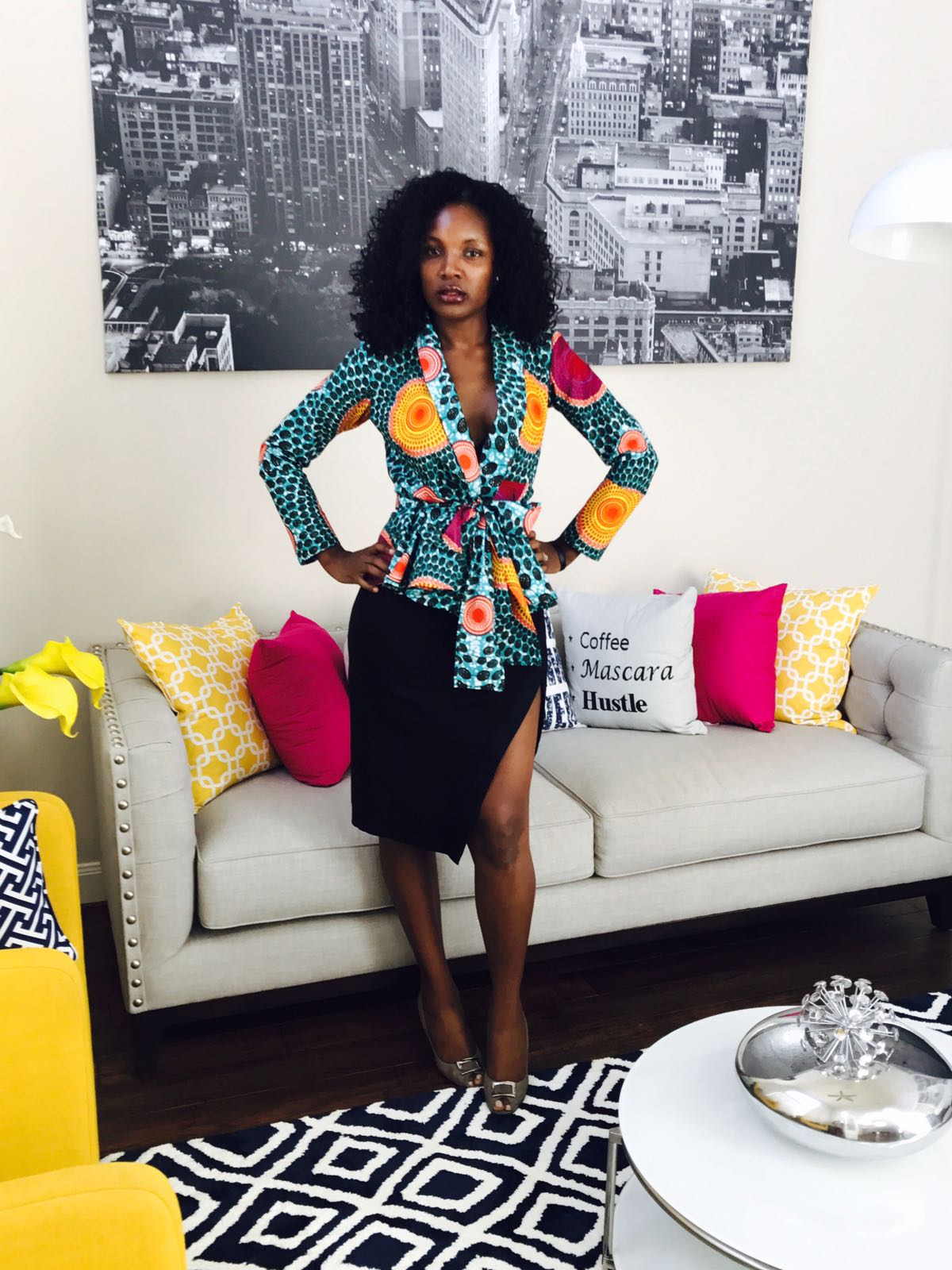 ASHERI MASSE WEARS BEAUTIFUL PRINT ANKARA BLAZER