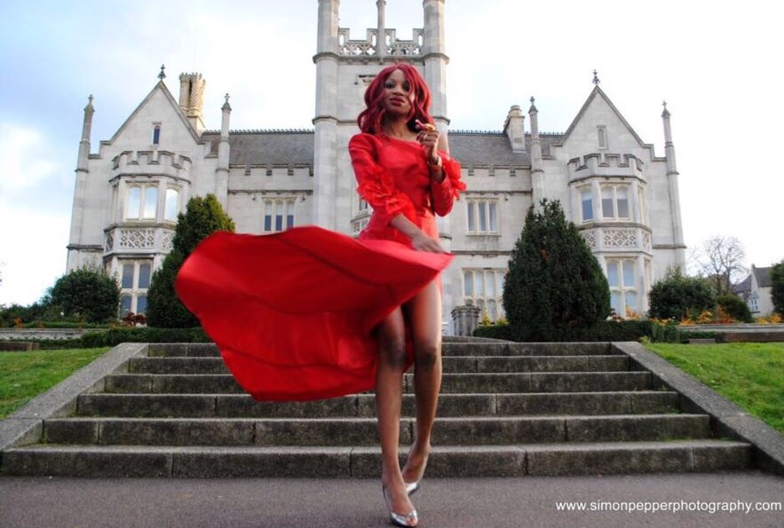 IRENE MAJOR MODELS AVENARD COUTURE DRESS AT INGRESS ABBEY