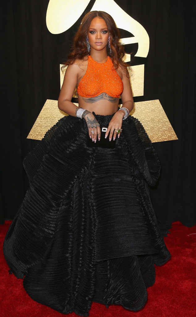 Rihanna arrives 59th annual GRAMMY Awards