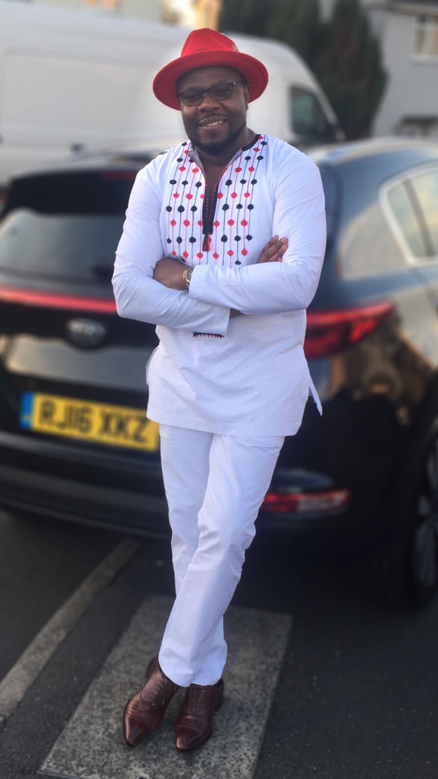 Electric White Print African Men's Wear