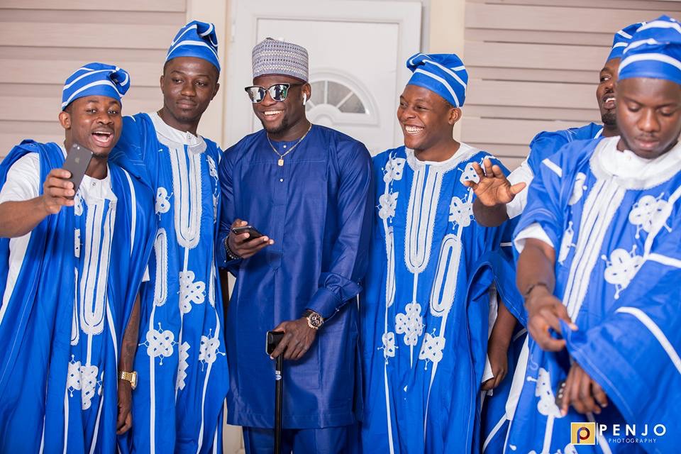  Cameroonian Footballer Ndip Tambe Weds In Colourful "Agbada" Outfit