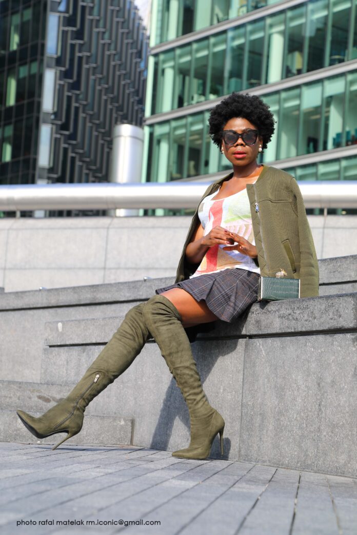 How to wear summer Knee high Boots X Prince of Wales Check