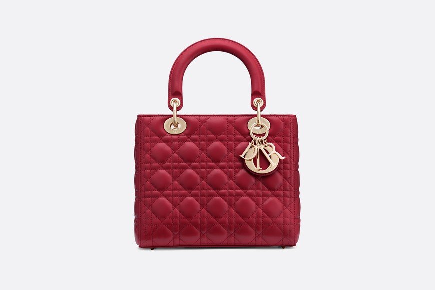 LADY DIOR BAG IN RED LAMBSKIN