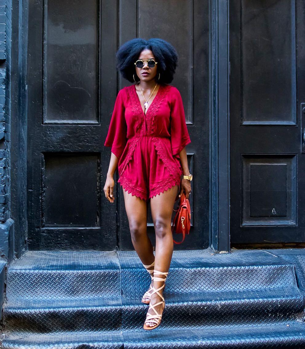 Styling red romper