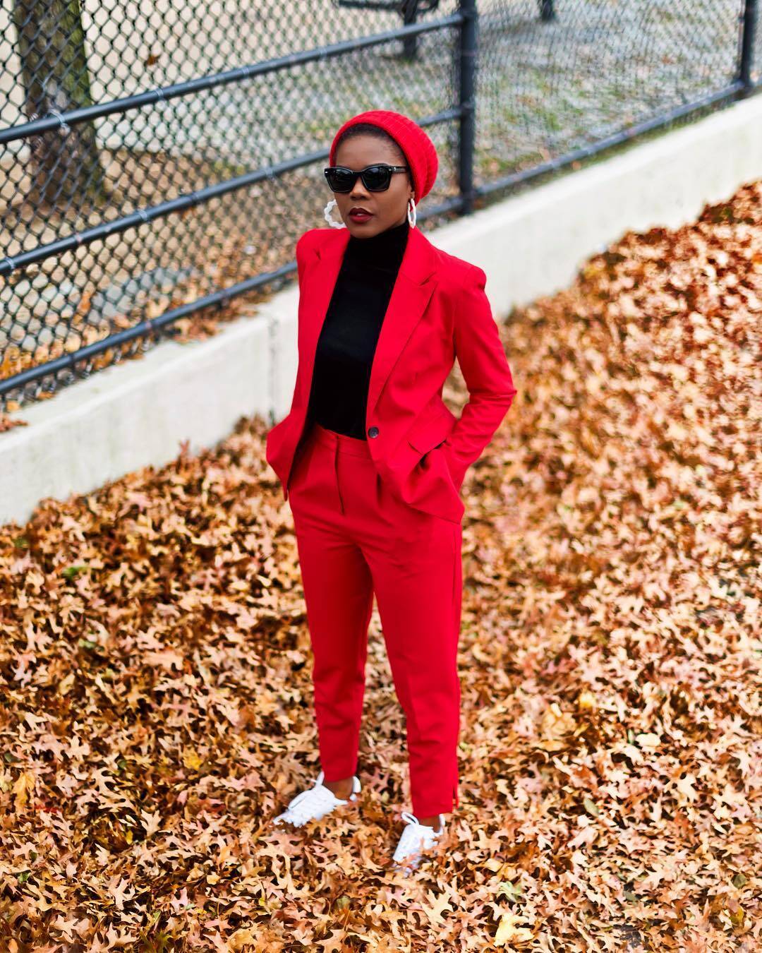 Styling a red suit