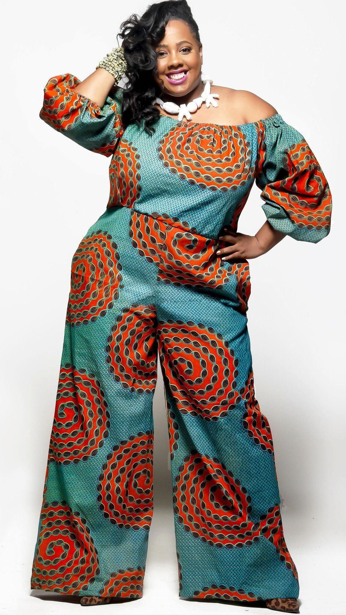 Flared pant Ankara Jumpsuit for plus size 