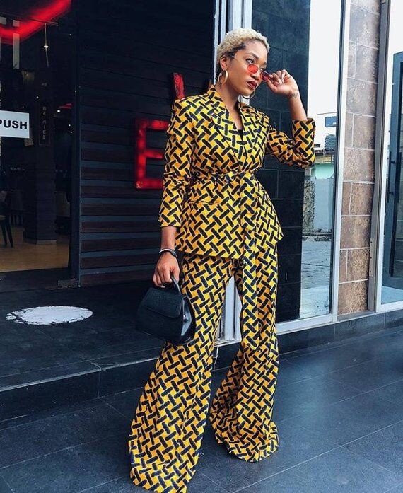 Ankara Belted Flare Pantsuit