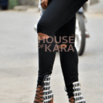 Lz- black n white lace up booties