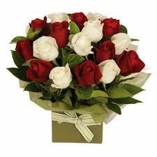 Red and White Roses Mix Bouquet