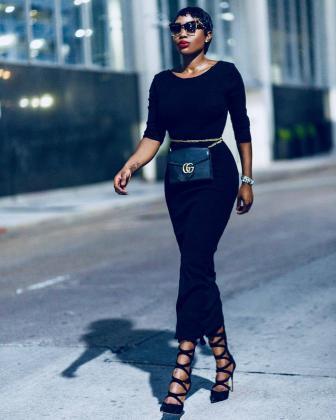 Sai Sankoh black bodycon dress