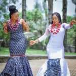 Toghu Print Long Wedding Dress
