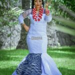 Toghu Print Long Wedding Dress