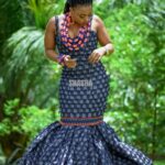 Stunning  Traditional Wedding Outfits  Toghu Print Long Wedding Dress