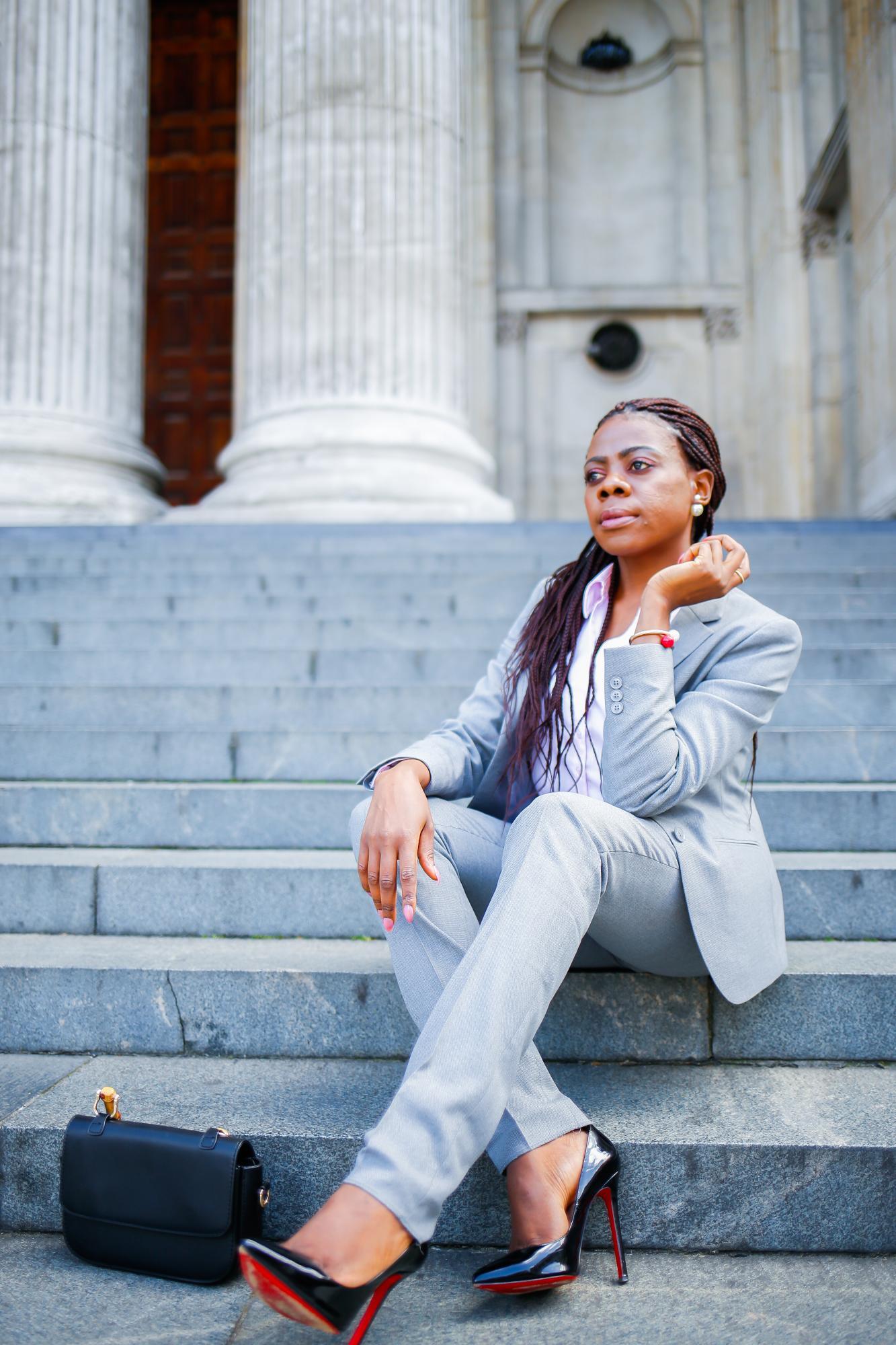 Grey pantsuit for women